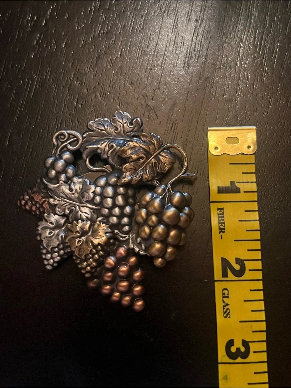 Vintage Grape Cluster Brooch in Mixed Metallic Tones